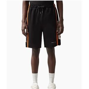 Reiss x McLaren F1 Team Ride Fleece Racing Shorts L Blk/Orange Graphic NWOT